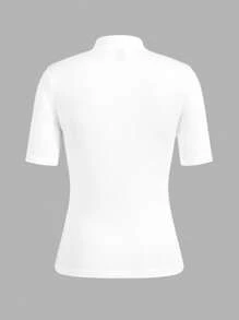 SHEIN EZwear 3件套女士休闲简约短袖高领汗衫套装 - 彩色 - 查看 5