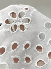 Florisole Damen Boho Quasten gebundener Cut Out floraler Volant Saum A-Linie Maxirock, Apricot, Frühling/Sommer - Weiss - Übersicht 6