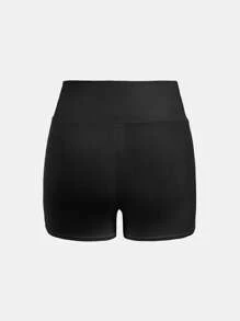 SHEIN Girlism 4 件套 Tween 女童经典纯色高腰针织运动瑜伽短裤，适合春夏季日常休闲穿着 - 紫羅蘭色 - 查看 3