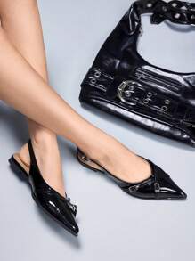 CUCCOO GRLICON 女士 Y2K 风格平底鞋，适合朋克、骑行者、酷女孩、万圣节、圣诞节、派对装扮 - 黑色 - 查看 5