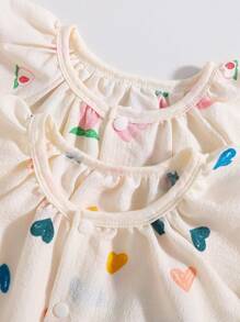 New Children 4pcs Set, Girls Cap Sleeve Top With Cap Sleeve & Shorts Sleepwear, Comfortable Casual Homewear, Summer