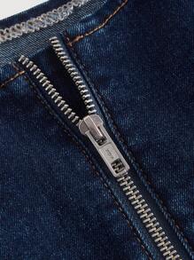 SHEIN MOD Women's Summer Casual Sleeveless Denim Top - Dark Wash - View 3