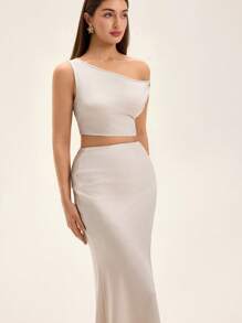 SHEIN Unity 女士日常两件套服装 - 米色 - 查看 4
