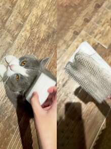 PETSIN 1 件柔软舌感宠物美容刷 - 类似于母猫的舌头，舒适的宠物美容工具，适合造型和安抚猫咪，欧美流行的宠物刷和梳子 - 白色 - 查看 10