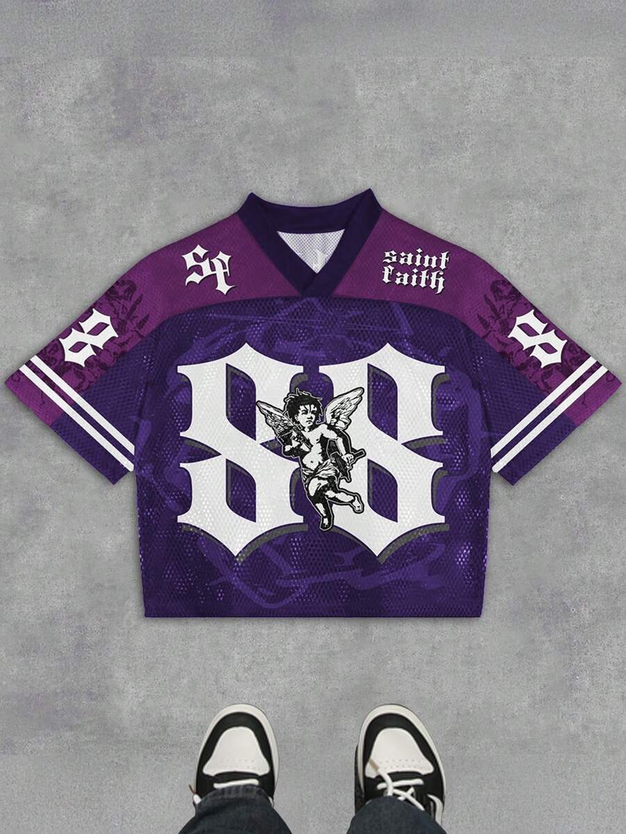 Camiseta de hombre con cuello en V y manga corta, de moda y adecuada para el verano