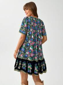Wildy Vestido casual de verano corto con estampado bohemio, estilo de vacaciones y días festivos