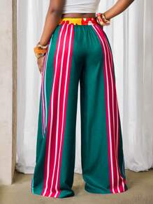 BamGleam Pantalones casuales de pierna ancha 2025 de verano nuevos, con bloques de color sexy, con bolsillos, apropiados para fiestas y vacaciones