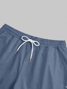 Manfinity Homme 2pcs/Set Plus Size Men Letter Print Round Neck Short Sleeve T-Shirt And Drawstring Waist Shorts, Casual Outfit Mens 2 Pieces Sets Men S 2 Pieces Outfit Two Pieces Set For Men