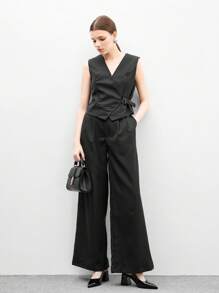 CUCCOO BIZCHIC 时尚黑色漆皮露跟尖头粗跟高跟鞋，经典简约风格，适合通勤、约会、派对、度假、婚礼 - 黑色 - 查看 10