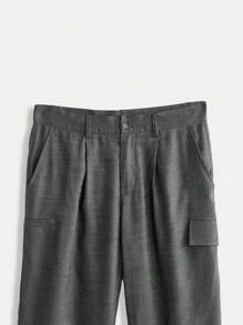 Maija Pantalones casuales verde salvia con diseño de cintura elástica y bolsillos laterales para hombres, verano 2025. Elegantes y románticos, apropiados para invitados de boda, oficina, aeropuerto, playa, festivales de música y vida diaria - Gris - Ver 9