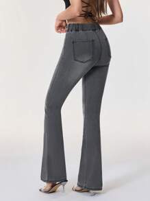 SHEIN BAE 休闲牛仔裤，适合夏季 - 灰色 - 查看 2