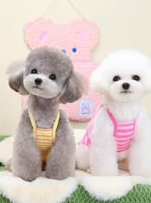 PETSIN 柔软透气轻盈的宠物背心，甜美花卉刺绣图案，专为猫狗设计，适合夏季穿着，时尚流行于欧美