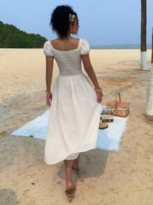DAZY Women Off-The-Shoulder A-Line Midi Dress Y2k - White - View 5