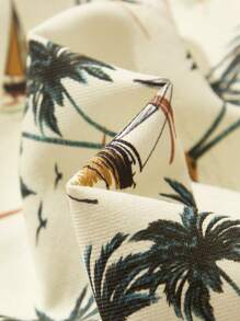 Cozy Pixies 2pcs Baby Boy Plant & Floral Pattern Lapel Short Sleeve Cardigan And Elastic Waist Shorts Set - Multicolor - View 7