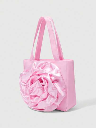 Kawaii Women's Fashion 3D Floral Decor Shoulder Bag