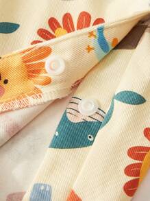 Cozy Pixies Mono de una pieza con estampado de animales de dibujos animados para bebés recién nacidos niño/niña, informal y versátil