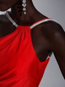 Elitara فستان أنيق وأنيق مع خطوط الماس اليدوية الحمراء بدون أكتاف، سبليت جذاب مع خط A متجمع، ذيل، مناسب لمناسبات المواعدة والحفلات والحفلات المختلطة والرقص وحفلات الزفاف والتخرج والحفلات الرسمية (الطراز الثقيل)، ثوب السهرة للسهرة، للضيوف في الزفاف