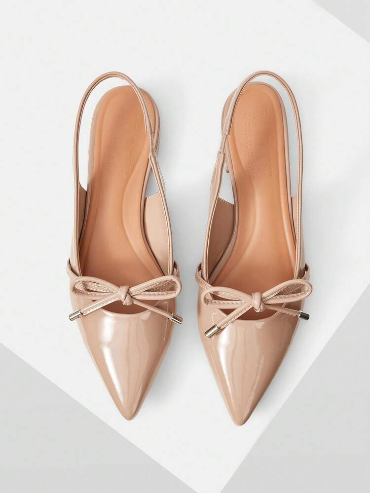 BOW DETAIL POINTED TOE FLAT SHOES