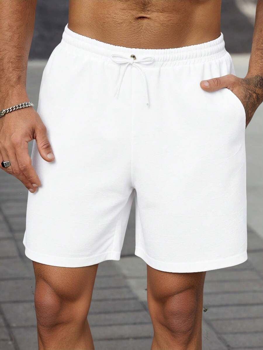 Manfinity RelaxMax Short décontracté à cordon de serrage pour hommes, polyvalent. En coton, confortable à porter. Adapté pour sortir en été.