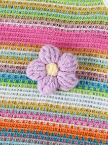 SHEIN Baby Girl Clothes  Summer Dress 2pcs Summer Infant/Baby GirlSet - Sleeveless Floral & Rainbow Striped Knit Top With Dot Ruffle Trim + Comfy Wide Leg Shorts - Green - View 6