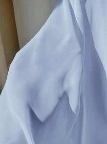 SHEIN EZwear Plus Size Light Blue Sheer Summer Holiday Jacket, Spring/Summer - Baby Blue - View 8