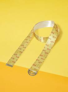 TOM & JERRY X SHEIN Fashionable & Cute Yellow Cheese Pattern Belt - Yellow - View 3