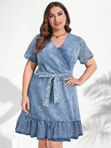EMERY ROSE Lässiges Denim Kleid in Große Größen, Sommer