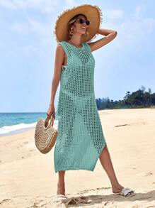 RueChic Cubre-todo sin mangas de unicolor para mujer, de moda para el verano