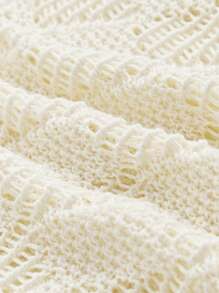 Maija 2025 Spring & Summer New Arrival Cream Mao Collar Textured Knit Cardigan, Casual & Versatile Streetwear Fashion Men Sweatpants, Suitable For Outdoor, Gathering, Wedding, Party, Independence Day, Mother's Day, Music Festival, Graduation