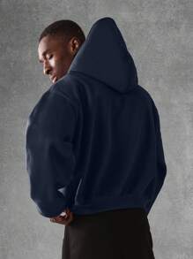 SUMWON Oversized Heavyweight Streetwear Hoodie - Royal Blue - View 2