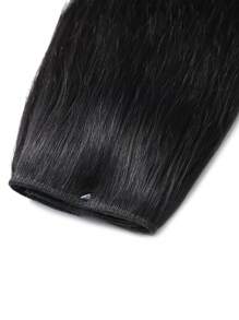 3Pcs Clip In Hair Extensions Real Human Remy Black For Women Silk Straight Double Weft Thick Hair Hairpiece - Natural Black - View 7