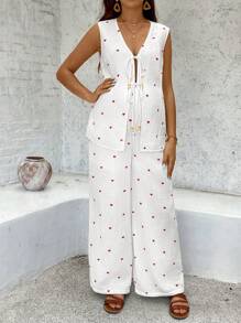 SHEIN 2pcs Maternity Sets, Summer Boho Style - White - View 8