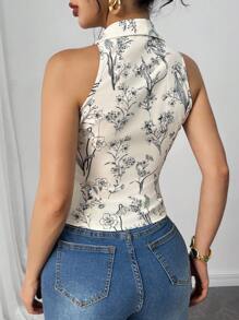 Elenzga 春夏海滩风系带蝴蝶结雪纺衬衫，波西米亚风