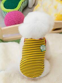 PETSIN 可爱简约休闲居家夏季轻薄透气宠物背心，柔软面料，带有英文文字和语音泡泡图案，适合猫狗，欧美流行