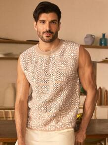 Manfinity VCAY Men's Loose Casual Sleeveless Knit Vest - Khaki - View 4