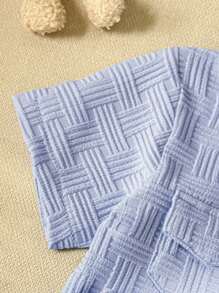 3-częściowy zestaw ubranek dla chłopca, noworodka-3 lata, wiosna-lato, swobodny, codzienny, uniwersalny - błękitny bezrękawnik + kurtka wierzchnia + spodenki - Niebieski - Zobacz 7