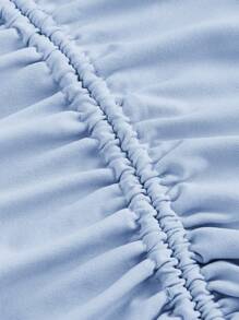 SHEIN Girlism Tween Girls Fitted Knitted Bodycon Pleated Midi Skirt 2 Pieces Set, Casual - Baby Blue - View 5