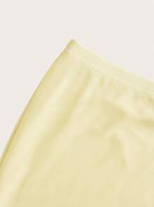 SHEIN EZwear Elegante gonna casual di colore solido, estiva, giallo burro - Giallo - Visualizzare 4