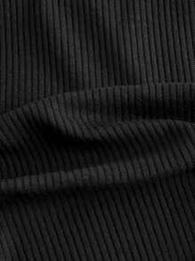 青少年女孩不对称黑白拼色休闲时尚百搭背心，适合任何场合