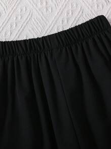 Elladie kids 2 件套幼儿女童时尚可爱 3D 蝴蝶结装饰无袖背心和七分裤套装，适合休闲穿着，春夏季 - 黑色 - 查看 6