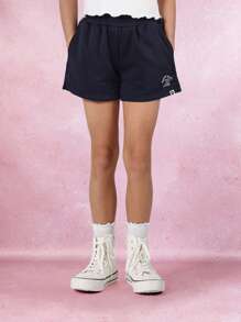 SUMWON Elasticated Waist Athletic Summer Sports Shorts Fleece Drawstring Jogging Jersey Leisure Loungewear Everyday Essential