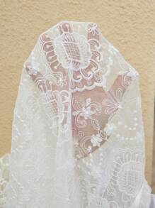 EMERY ROSE Plus Size Casual Solid Color Lace Fringe Hem Cardigan, Simple And Fashion Style, Suitable For Summer,Casual Holiday Style, Casual Holiday Outfits, Summer Fashion, Women's Summer Outfits, Mother's Day Outfits, Country Concert Outfits, Women's Boho Outfits, Women's Western Outfits, Women's Holiday Outfits, Women Summer Clothing Women Plus Clothing Business Casual Woman S Summer Clothes Women Plus Clothing Formal - White - View 6