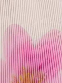 Nöista Summer Floral Print Mock Neck Blouse - White - View 5