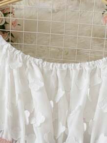 SHEIN Unity 大码女式露肩撞色腰带 A 字裙派对、情人节、休闲优雅连衣裙，春夏季 - 粉色 - 查看 3