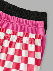 SHEIN Explorewe 6 件套青少年女孩休闲街头风格熊和赛车图案 T 恤 + 短裤 2 件套服装 - 彩色 - 查看 28