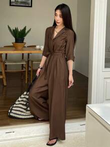 DAZY Women's Solid Color Fashionable Jumpsuit, Suitable For Summer,Back To School Clothes