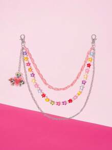 THE POWERPUFF GIRLS X SHEIN 亚克力时尚花朵、泡泡、毛茛图案拉链头