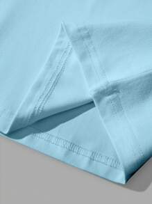 Manfinity Chillmode Men's Botanical Print Round Neck Loose Fit Summer Tank Top - Blue - View 5