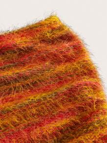 SHEIN ICON Amerikanischer Vintage Meerjungfrau eng anliegender sexy Bodycon Minirock - Orange - Übersicht 3