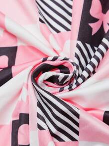 SHEIN Pregnant Women's V-Neck Bow Print Long Sleeve One-Piece Jumpsuit With Buttons - Multicolor - View 7